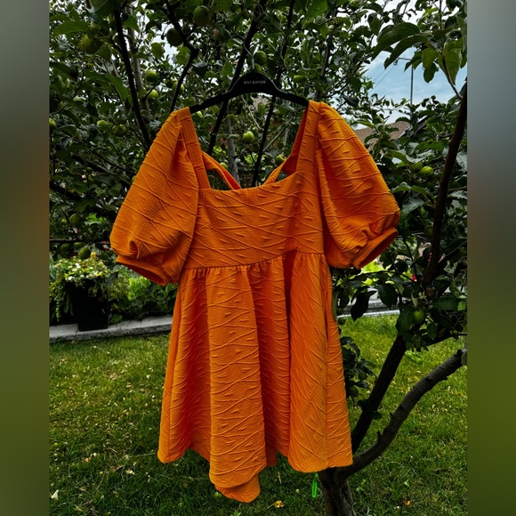 FREE PEOPLE Violet Mini Dress - Carrot Ginger - Size L - Picture 3 of 15